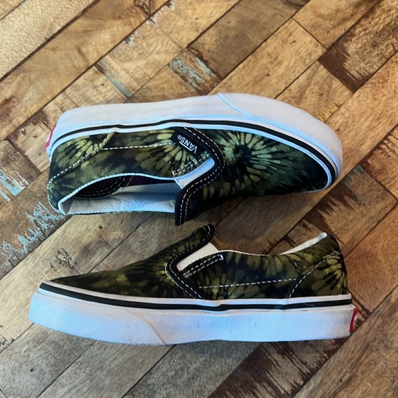 Vans Green Tie Dye Slip On Shoes Limited Edition Kids Size 11.5 - Picture 6 of 10
